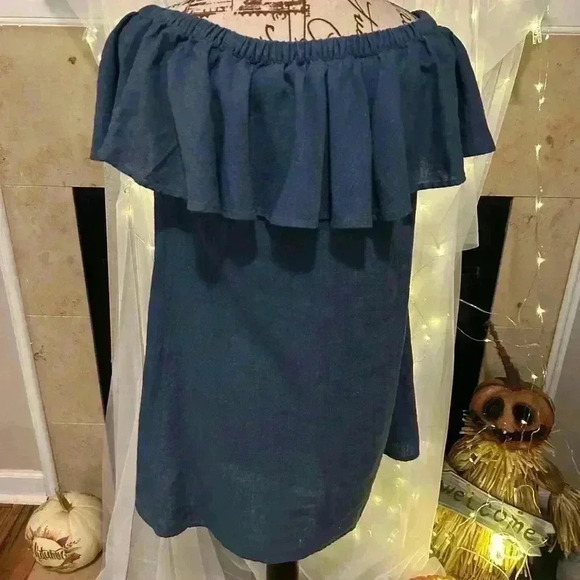 Madewell Women’s Rio Coverup Linen Mini Dress off Shoulder. XS. Preowned. - Picture 2 of 4